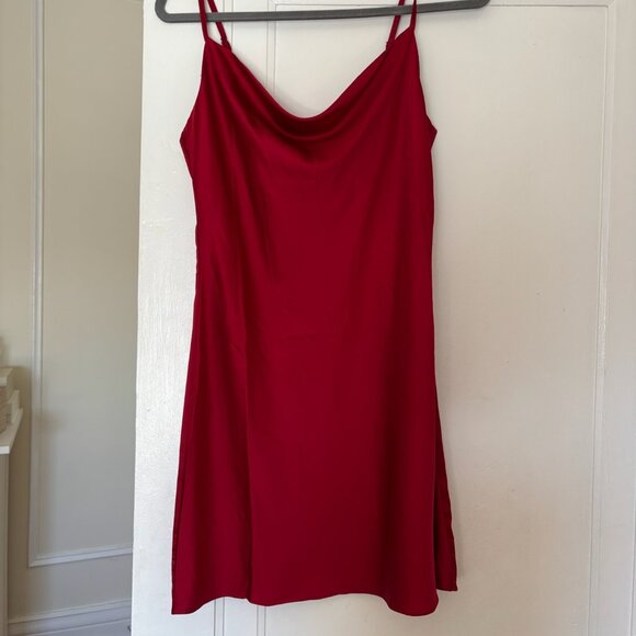 Sans Souci Red Cowl Neck Slip Dress – Size S - Picture 1 of 4